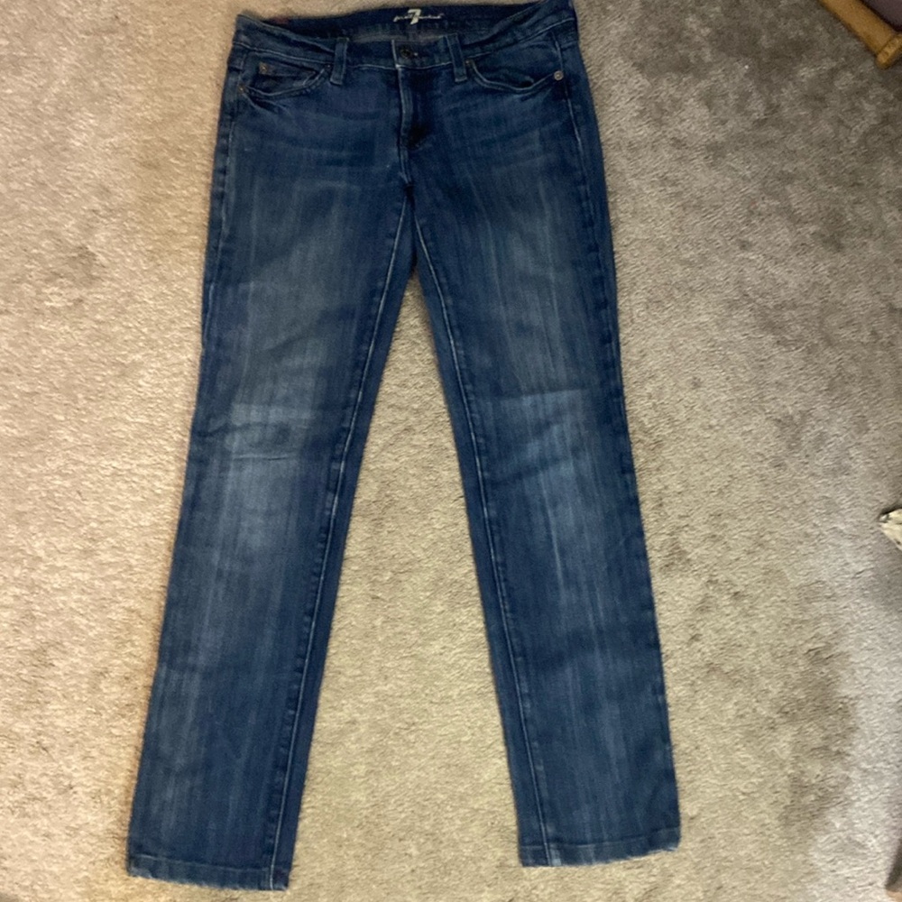 7 For All Mankind Womens Skinny Jeans Roxanne 28 Straight Leg US Size 6